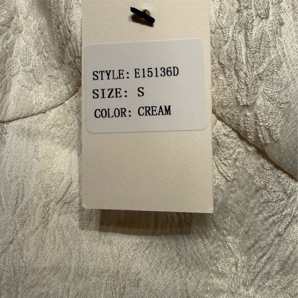 Idem Ditto Dress Womens Size S cream Floral Jacquard Bow Fit & Flare Mini - Picture 7 of 7